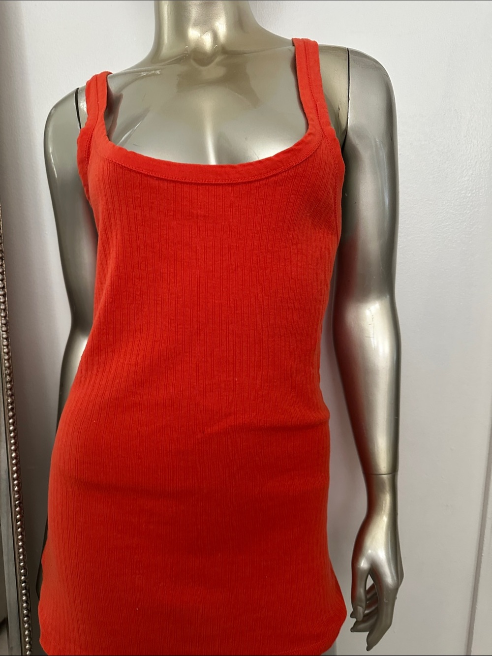 Free people FP Classic Ribbed Tank top- Bright orange size M